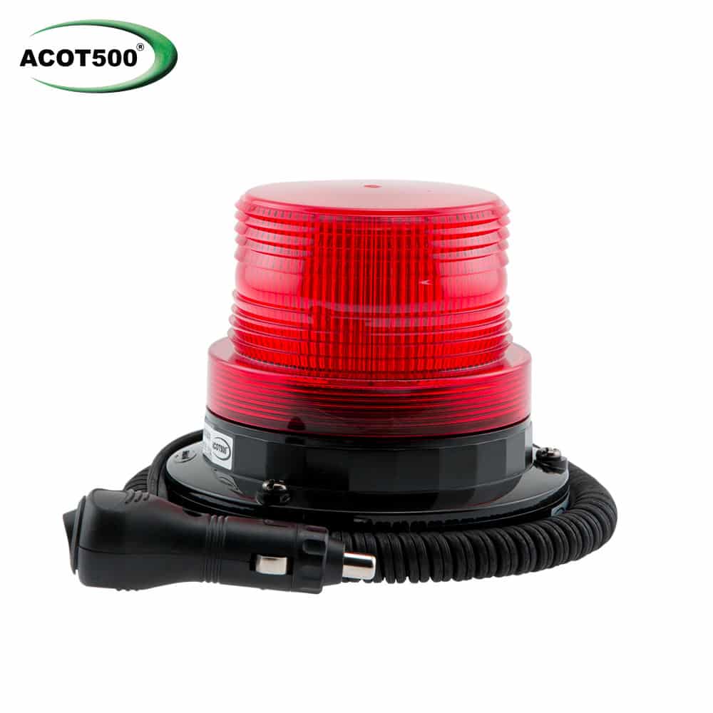 Small 6 LED Beacon Red Magnetic Base -12-24V