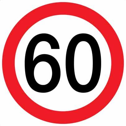 SPEED LIMIT 60 CORFLUTE CLASS 1 -600 X 600