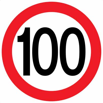 SPEED LIMIT 100 CORFLUTE CLASS 1 -600 X 600