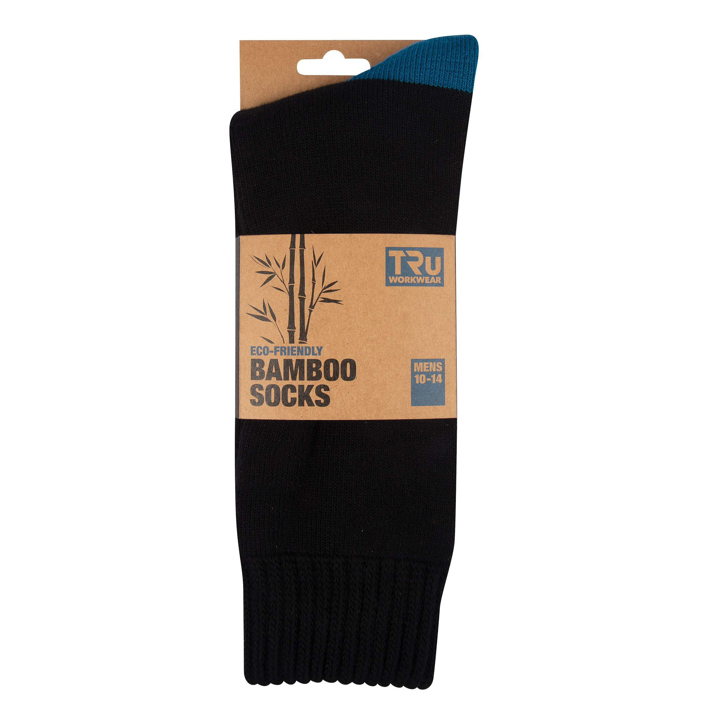 SOCK TRU BAMBOO BLACK 10-14 SINGEL PACK