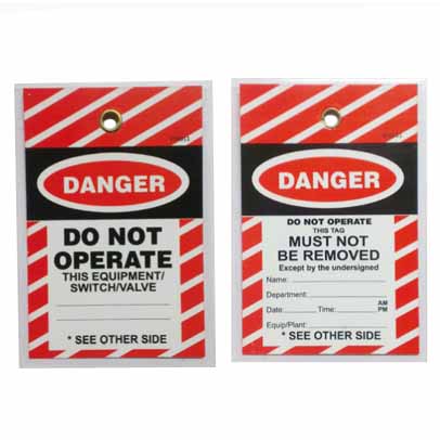 DANGER DO NOT OPERATE (pkt 100) -140 x 80 LAMINATED CARD