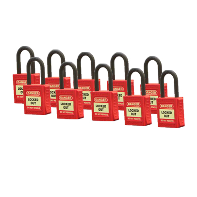 PREMIUM PADLOCK K/A - RED - PK 10 -42mm NYLON SHACKLE