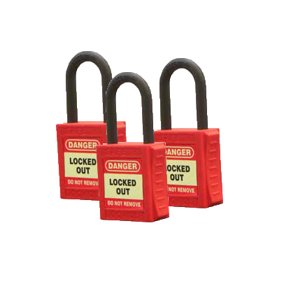 PREMIUM PADLOCK K/A - RED - PK 3 -42mm NYLON SHACKLE