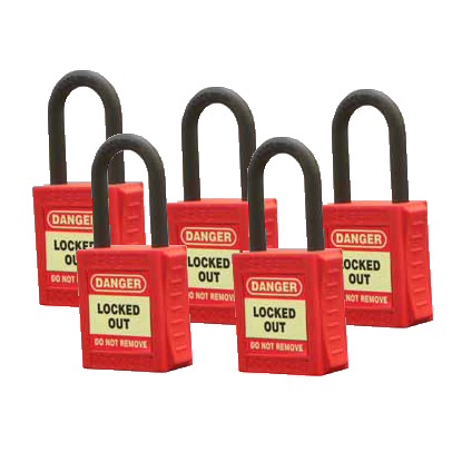 PREMIUM PADLOCK K/A - RED - PK 5 -42mm NYLON SHACKLE