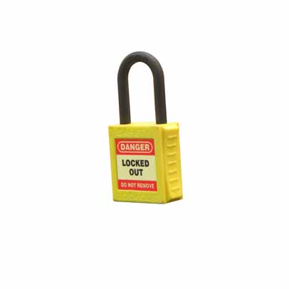 PREMIUM PADLOCK KEYED ALIKE -YELLOW -42mm NYLON SHACKLE