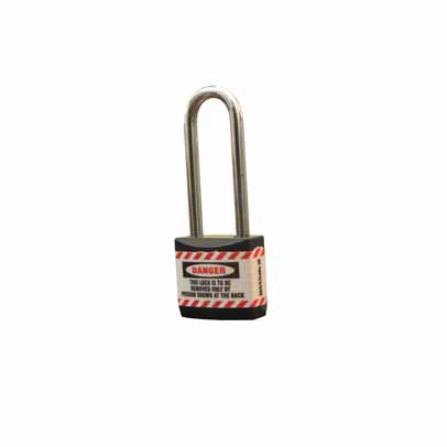 ECONOMY PADLOCK KEYED DIF- BLK -75mm STEEL SHACKLE