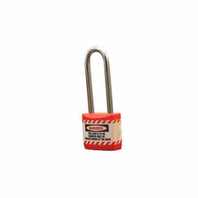 ECONOMY PADLOCK KEYED DIF- RED -75mm STEEL SHACKLE