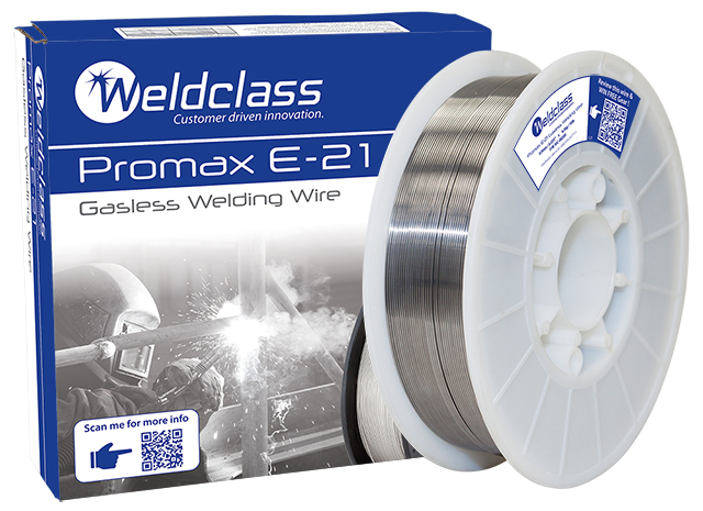WIRE GASLESS PROMAX E-21 0.9MM QTY4X-4.5KG WELDCLASS