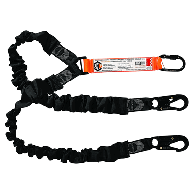 LANYARD 2M ELASTIC DOUBLE (MTO) -1x S/GATE KARABINER 2x SNAPHOOK