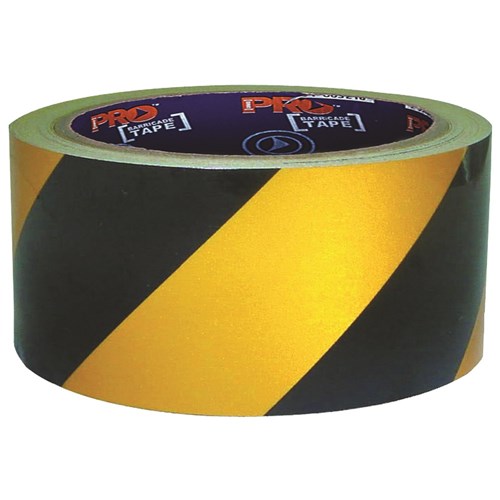 TAPE SELF ADHESIVE BLACK/YELLOW -50MM X 30M