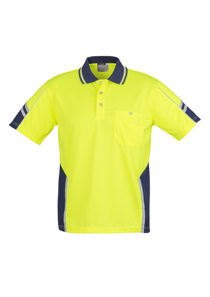 POLO SQUAD S/S YELLOW/NAVY 2XL  100% POLYESTER, 175GSM