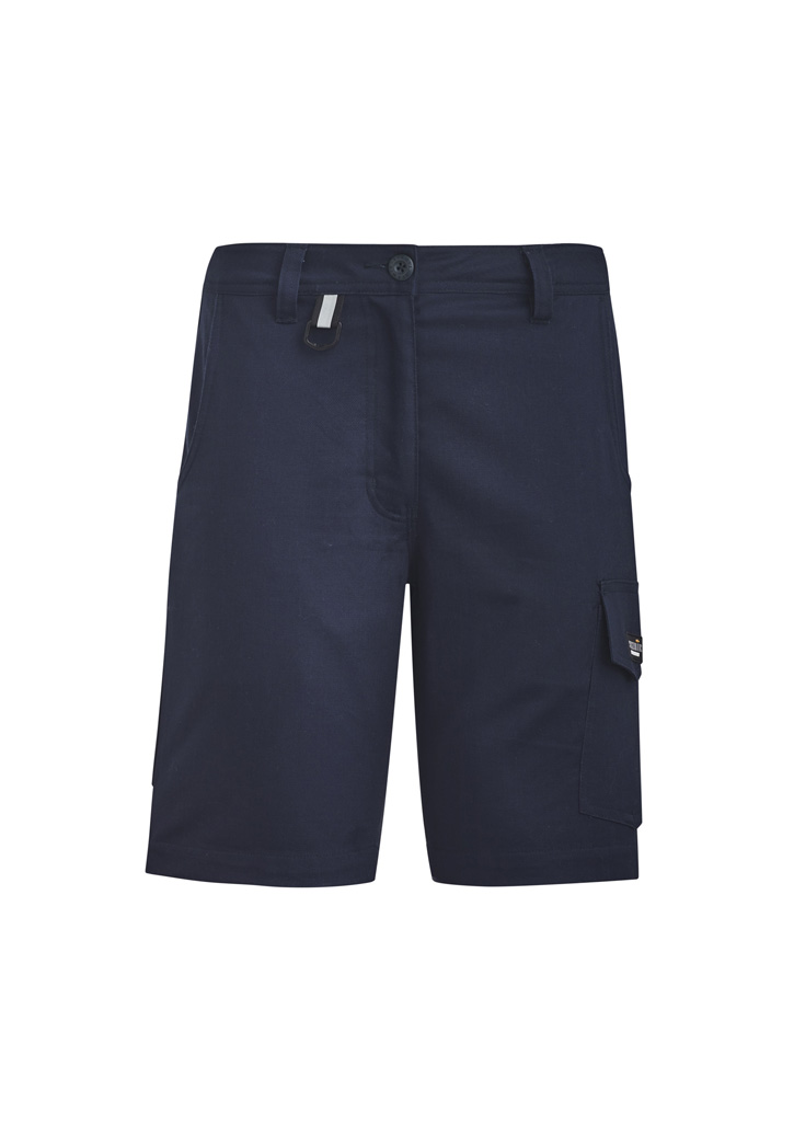 WOMENS RUGGED SHORTS NAVY 10 100% COTTON RIPSTOP 240 GSM