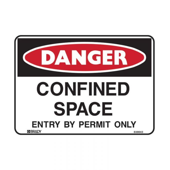 CONFINED SPACE ENTRY BY PERMIT METAL 300 X450MM