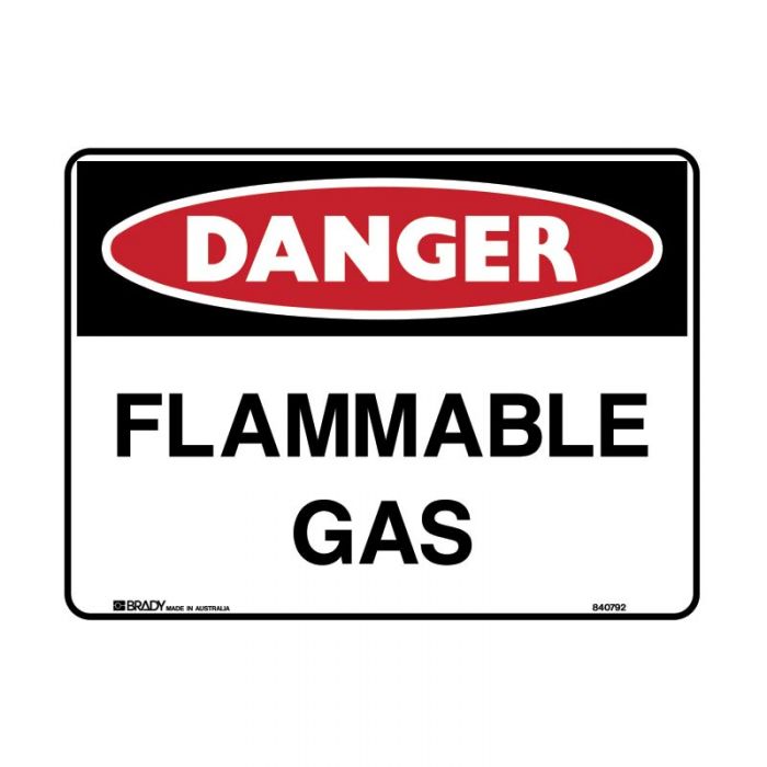 DANGER-FLAMMABLE GAS METAL 300 X450MM