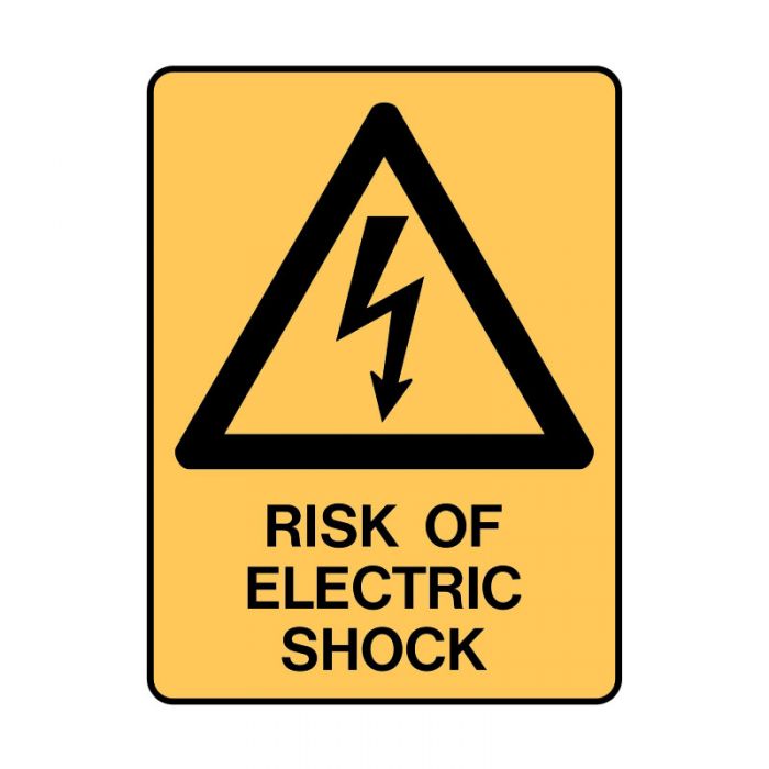 WARNING- RISK OF ELECTRIC STOCK METAL 450 X600MM