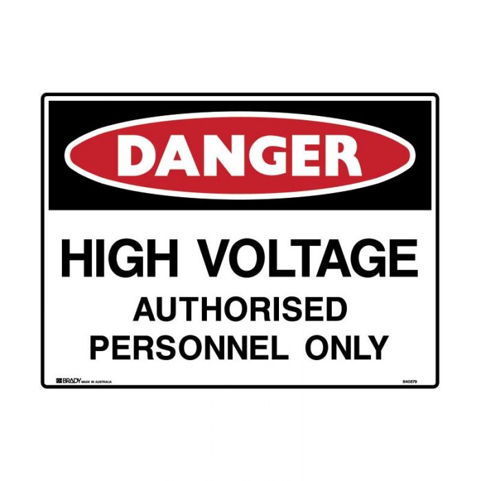 HIGH VOLTAGE AUTHORISED PERSONS METAL 450 X600MM