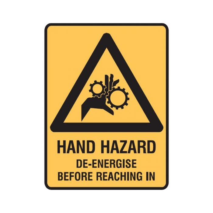 HAND HAZARD D-ENERGISE METAL 450 X600MM