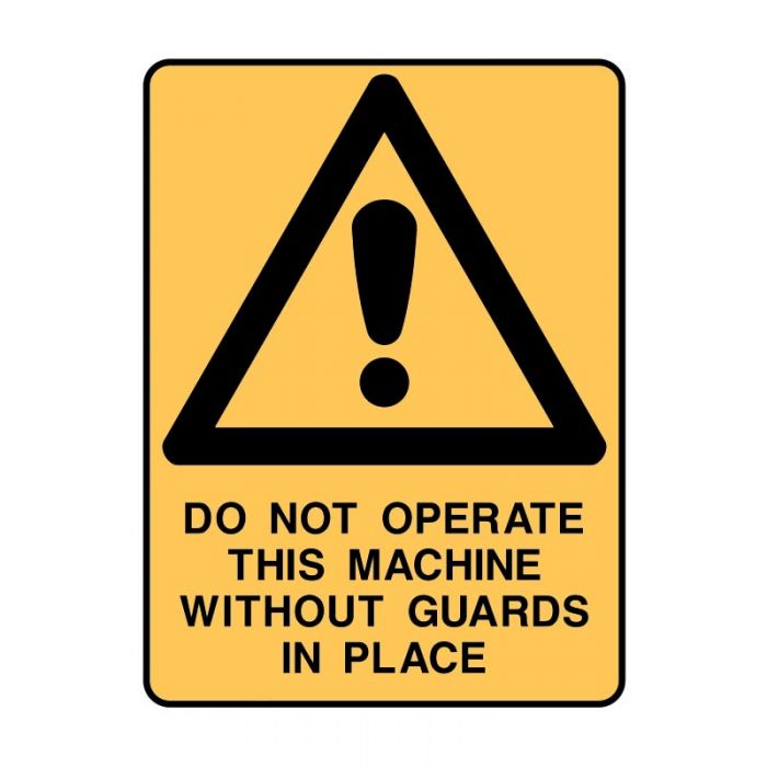 DO NOT OPERATE W/OUT GUARDS METAL 450 X600MM
