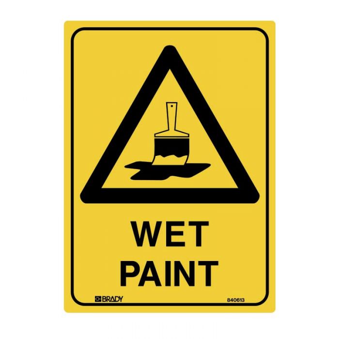 WARNING- WET PAINT METAL 450 X600MM