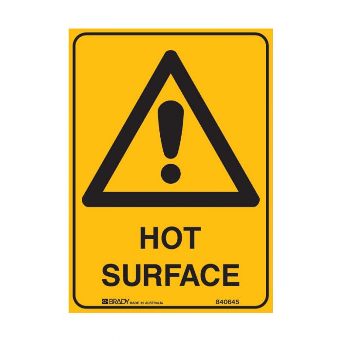 WARNING- HOT SURFACE METAL 450 X600MM