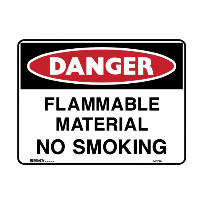 FLAMMABLE MATERIAL NO SMOKING METAL 300 X450MM