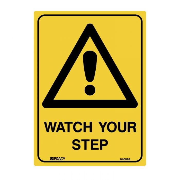WARNING- WATCH YOUR STEP METAL 300 X450MM