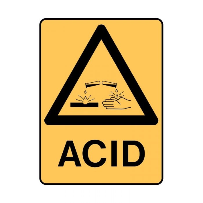 WARNING -ACID METAL 450 X300MM