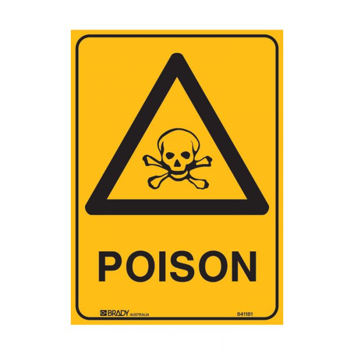 WARNING- POISON METAL 300 X450MM