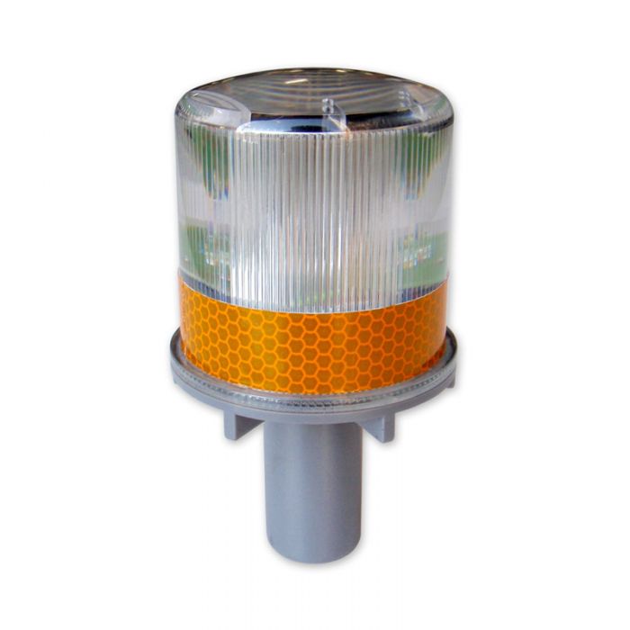 SOLAR WARNING BEACON YELLOW -ATTACH TO TRAFFIC CONES